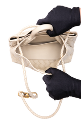 BOTTEGA ANDIAMO SMALL INTRECCIATO CREAM