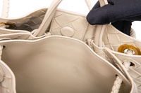 BOTTEGA ANDIAMO SMALL INTRECCIATO CREAM