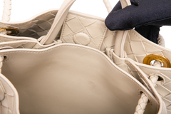 BOTTEGA ANDIAMO SMALL INTRECCIATO CREAM