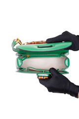 GUCCI BAMBOO 1947 SMALL LEATHER GREEN
