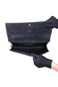 YSL Y LIGNE CLUTCH PATENT BLACK