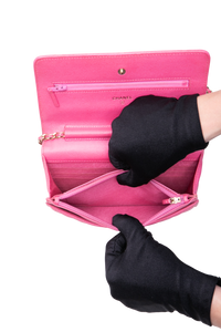 CHANEL WOC CC CAVIAR QUILTED HOT PINK GOLD HDWR