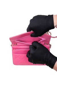 CHANEL WOC CC CAVIAR QUILTED HOT PINK GOLD HDWR
