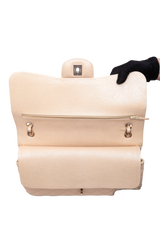 CHANEL CLASSIC DOUBLE FLAP CAVIAR JUMBO PEARLY BEIGE