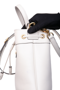GUCCI BUCKET OPHINIA WEB SMALL LEATHER OFF WHITE