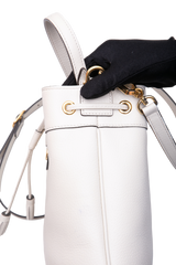 GUCCI BUCKET OPHINIA WEB SMALL LEATHER OFF WHITE