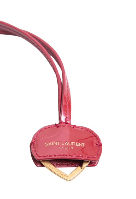 YSL CHARM OPYUM RED WITH GOLD HEART KEYCHAIN