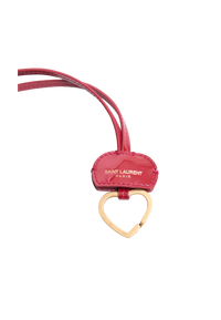 YSL CHARM OPYUM RED WITH GOLD HEART KEYCHAIN