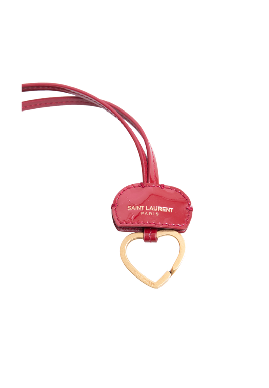 YSL CHARM OPYUM RED WITH GOLD HEART KEYCHAIN