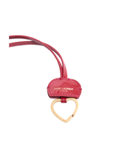 YSL CHARM OPYUM RED WITH GOLD HEART KEYCHAIN