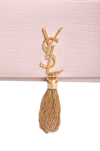 YSL KATE TASSEL CROCO EMBOSSED BEIGE