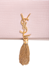 YSL KATE TASSEL CROCO EMBOSSED BEIGE