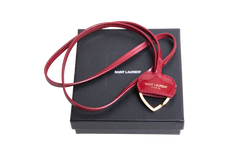 YSL CHARM OPYUM RED WITH GOLD HEART KEYCHAIN