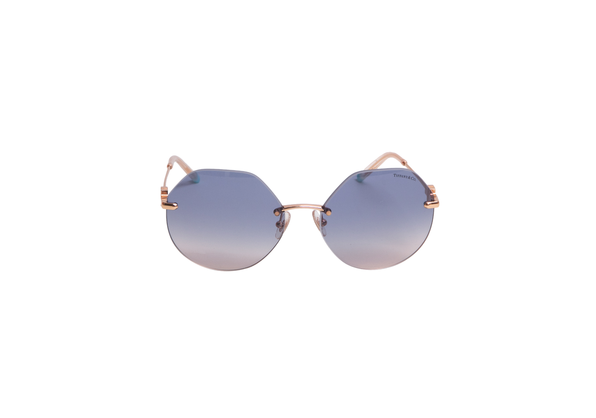 TIFFANY & CO. T GEOMETRIC METAL GOLD LENSES GRADIENT