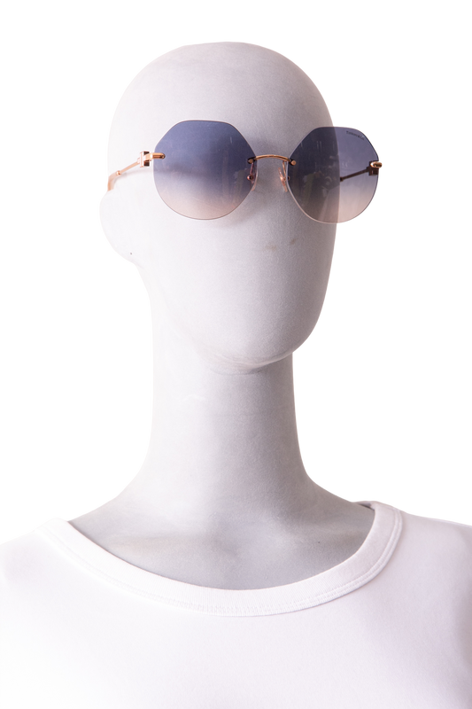 TIFFANY & CO. T GEOMETRIC METAL GOLD LENSES GRADIENT