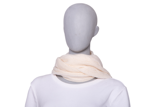 RALPH LAUREN SCARF PURPLE LABEL CASHMERE OFF-WHITE