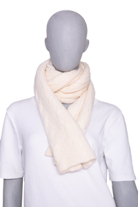 RALPH LAUREN SCARF PURPLE LABEL CASHMERE OFF-WHITE
