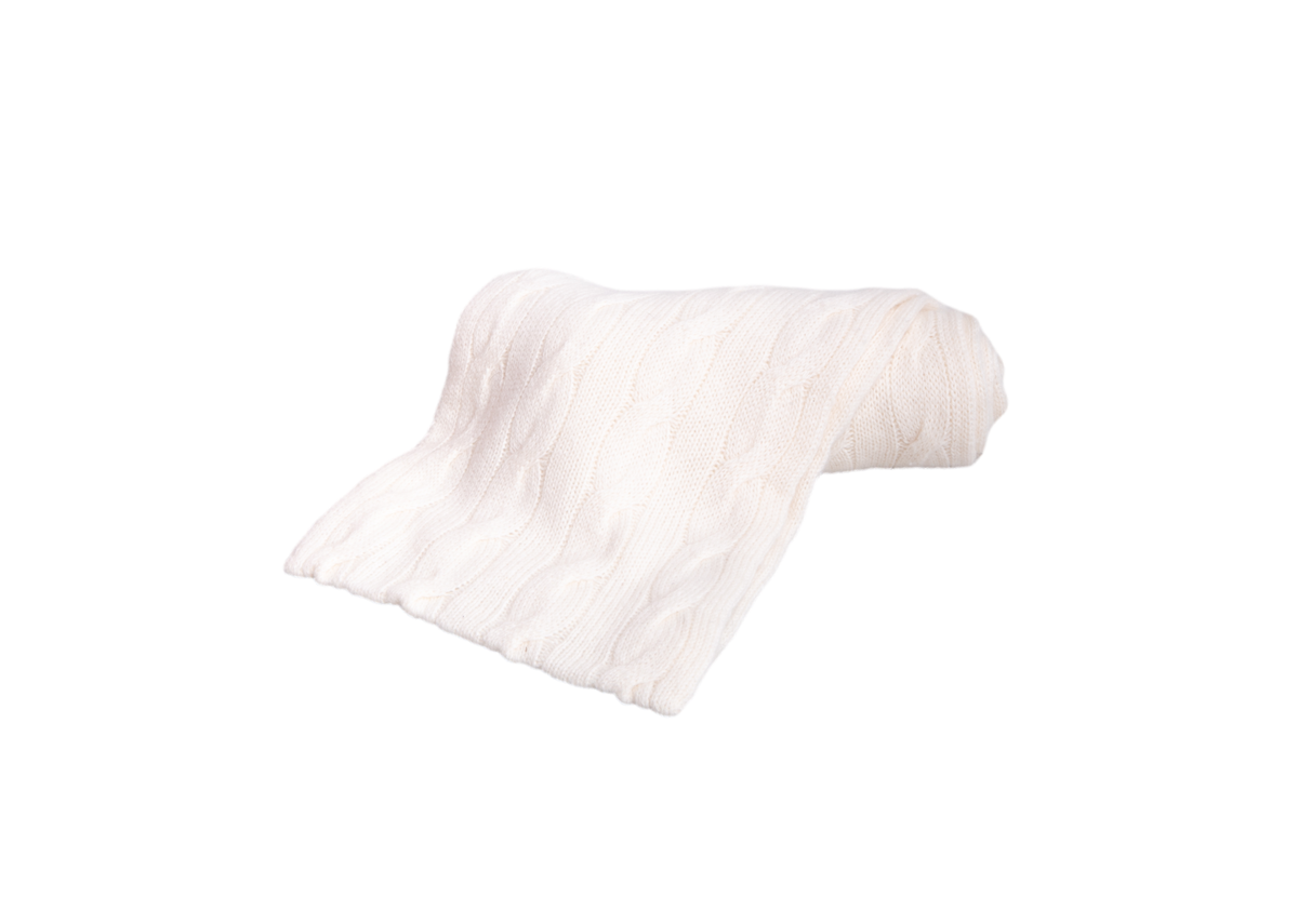 RALPH LAUREN SCARF PURPLE LABEL CASHMERE OFF-WHITE