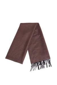 GABRIELA HEARST SCARF CASHMERE BLAINE FRINGED CHOCOLATE