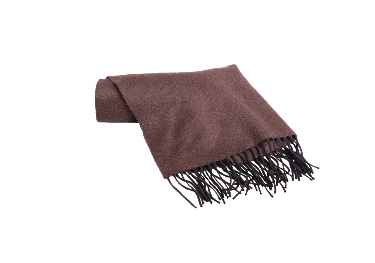 GABRIELA HEARST SCARF CASHMERE BLAINE FRINGED CHOCOLATE