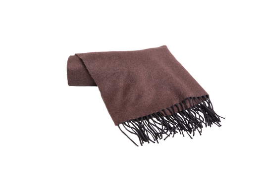 GABRIELA HEARST SCARF CASHMERE BLAINE FRINGED CHOCOLATE