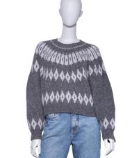 NILI LOTAN SWEATER ARLETH FAIR ISLE ALPACA GREY