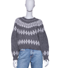 NILI LOTAN SWEATER ARLETH FAIR ISLE ALPACA GREY