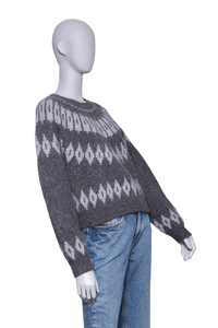 NILI LOTAN SWEATER ARLETH FAIR ISLE ALPACA GREY
