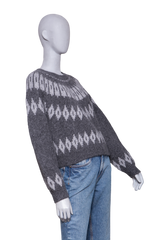 NILI LOTAN SWEATER ARLETH FAIR ISLE ALPACA GREY