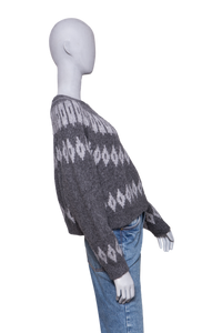 NILI LOTAN SWEATER ARLETH FAIR ISLE ALPACA GREY