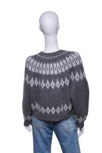 NILI LOTAN SWEATER ARLETH FAIR ISLE ALPACA GREY