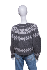 NILI LOTAN SWEATER ARLETH FAIR ISLE ALPACA GREY