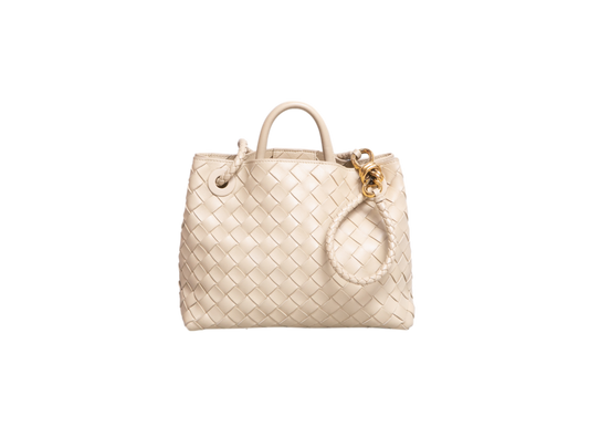 BOTTEGA ANDIAMO SMALL INTRECCIATO CREAM