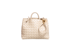 BOTTEGA ANDIAMO SMALL INTRECCIATO CREAM
