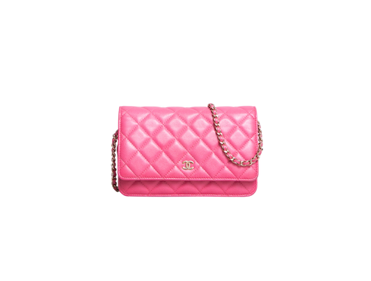CHANEL WOC CC CAVIAR QUILTED HOT PINK GOLD HDWR
