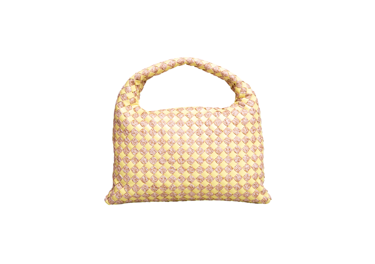 BOTTEGA GOP INTRECCIATO SMALL RAFFIA/JAUNE