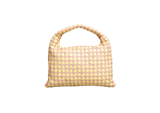 BOTTEGA GOP INTRECCIATO SMALL RAFFIA/JAUNE