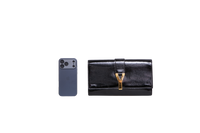 YSL Y LIGNE CLUTCH PATENT BLACK