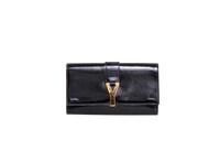 YSL Y LIGNE CLUTCH PATENT BLACK