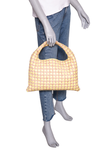BOTTEGA GOP INTRECCIATO SMALL RAFFIA/JAUNE