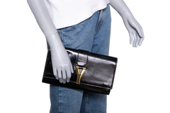 YSL Y LIGNE CLUTCH PATENT BLACK