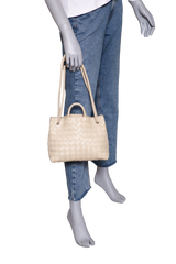 BOTTEGA ANDIAMO SMALL INTRECCIATO CREAM