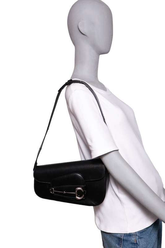 GUCCI ASYMMETRIC SMALL LEATHER BLACK