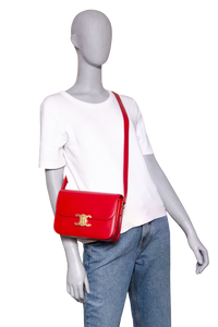 CELINE TRIOMPHE CLASSIQUE SHINY CALFSKIN RED