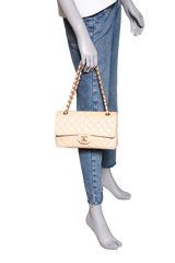CHANEL CLASSIC DOUBLE FLAP CAVIAR BEIGE - GOLD HDWR