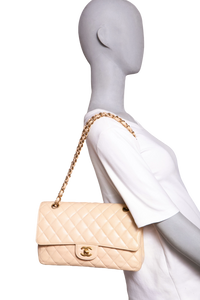 CHANEL CLASSIC DOUBLE FLAP CAVIAR BEIGE - GOLD HDWR