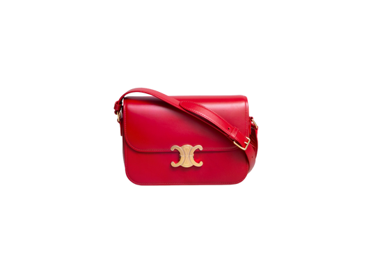 CELINE TRIOMPHE CLASSIQUE SHINY CALFSKIN RED