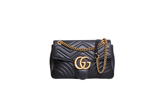 GUCCI GG MARMONT MEDIUM MATELASSÊ BLACK