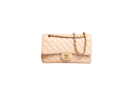 CHANEL CLASSIC DOUBLE FLAP CAVIAR BEIGE - GOLD HDWR