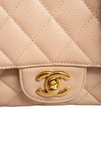 CHANEL CLASSIC DOUBLE FLAP CAVIAR BEIGE - GOLD HDWR